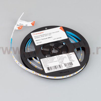 Лента COB-X64-8mm 24V Warm3000 (4.8 W/m, IP20, DOT, 5m) (Arlight, Открытый) Arlight 36837
