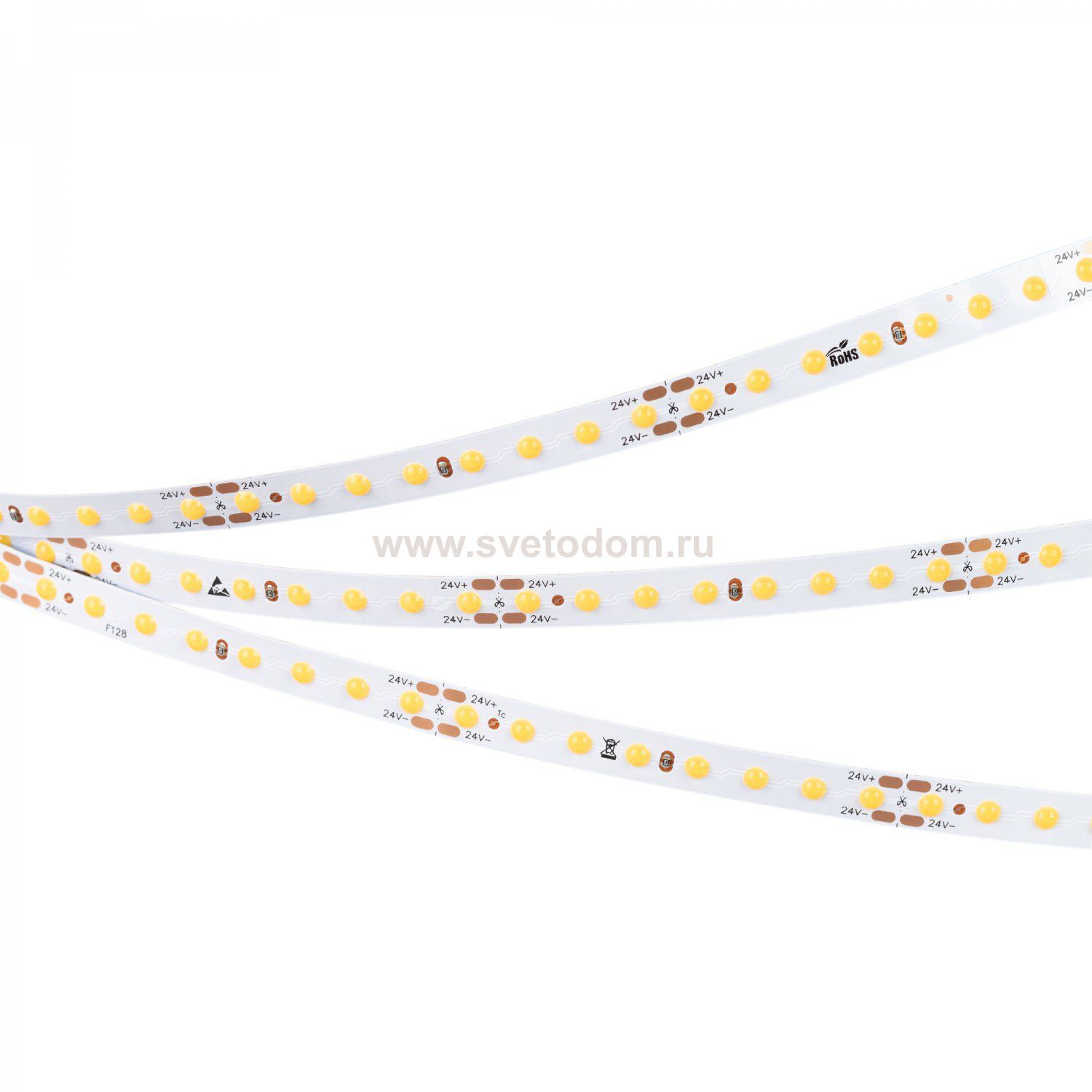 Лента COB-X128-8mm 24V Warm3000 (9.6 W/m, IP20, DOT, 5m) (Arlight, Открытый) Arlight 36838