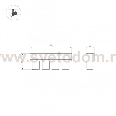 Светильник MAG-ORIENT-KRATER-L195-12W Warm3000 (WH, 25 deg, 48V, DALI) (Arlight, IP20 Металл, 3 года) Arlight 37332