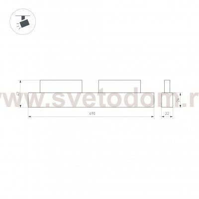 Светильник MAG-ORIENT-FLAT-L690-24W Warm3000 (WH, 80 deg, 48V, DALI) (Arlight, IP20 Металл, 3 года) Arlight 37915