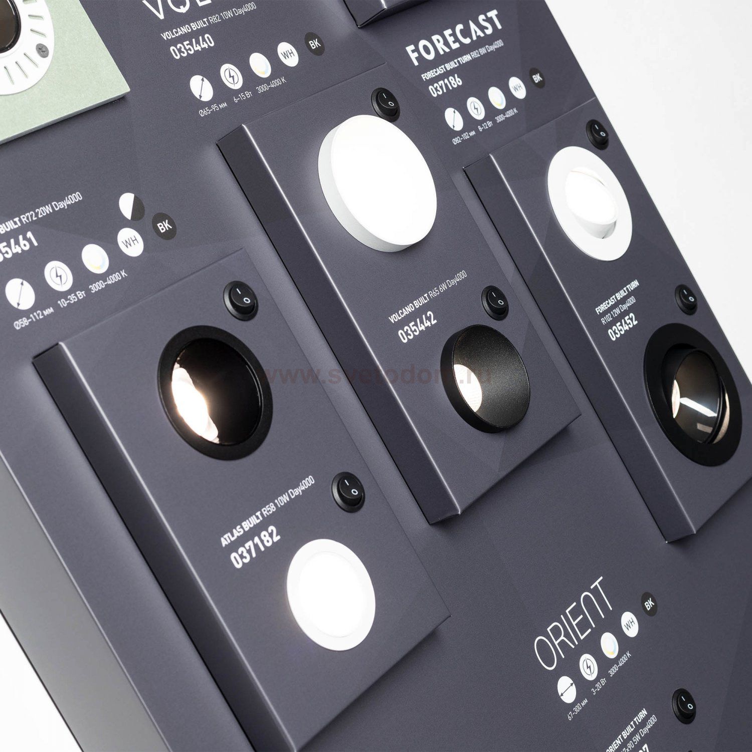 Стенд Cветильники Даунлайты встраиваемые Arlight 1760x600mm (DB 3мм, пленка, подсветка) (Arlight, -) Arlight 38457