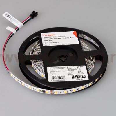 Лента SPI-B60-10mm 24V White6000-PX6-RAM (15 W/m, IP20, 5060, 5m) (Arlight, бегущий огонь) Arlight 39038