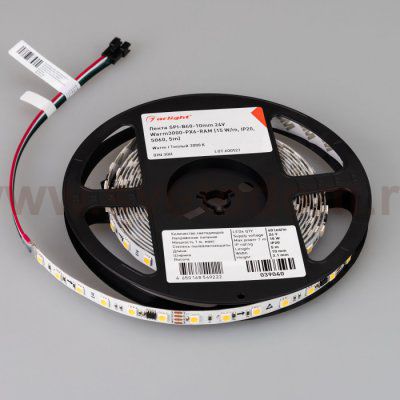 Лента SPI-B60-10mm 24V Warm3000-PX6-RAM (15 W/m, IP20, 5060, 5m) (Arlight, бегущий огонь) Arlight 39040