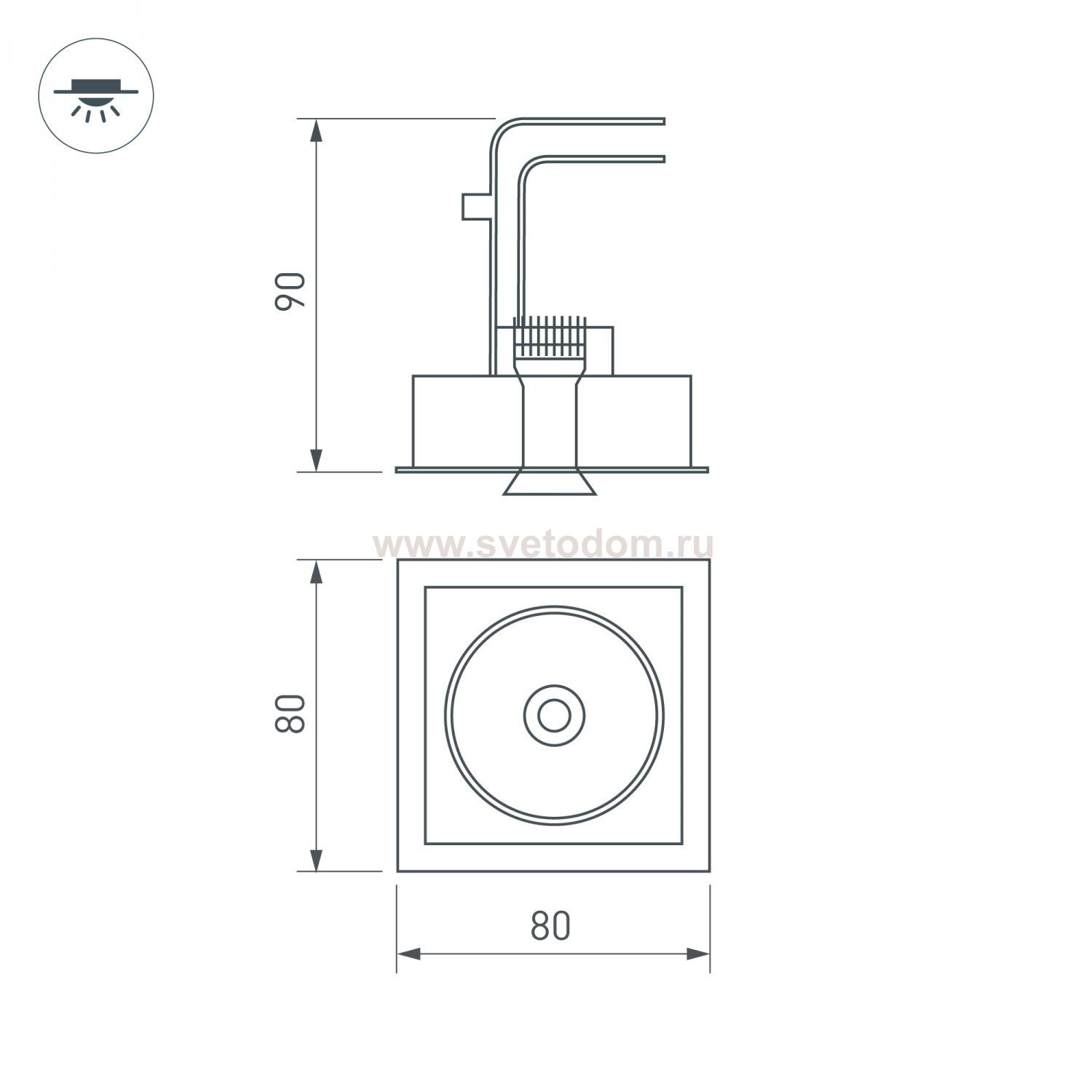 Светильник CL-SNODO-LUM-S80x80-9W Warm3000 (BK, 45 deg) (Arlight, IP20 Металл, 3 года) Arlight 39323