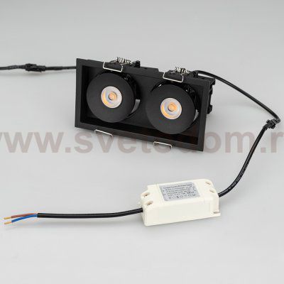 Светильник CL-SNODO-LUM-S148x80-2x9W Warm3000 (BK, 45 deg) (Arlight, IP20 Металл, 3 года) Arlight 39325