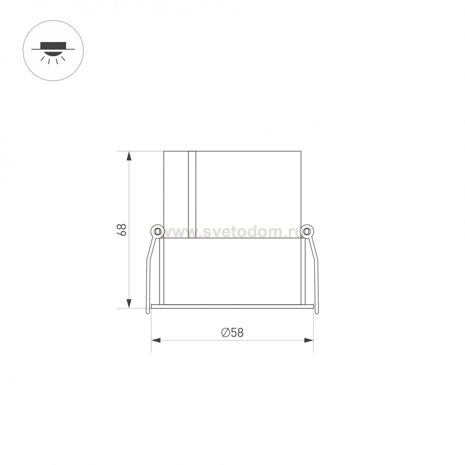 Светильник MS-SHADE-LUM-BUILT-R58-10W Warm3000 (WH-BK, 35 deg, 230V) (Arlight, IP20 Металл, 5 лет) Arlight 39326