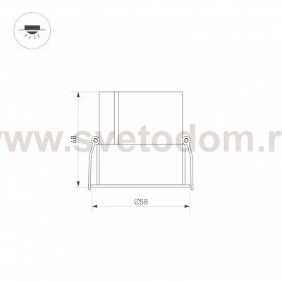 Светильник MS-SHADE-LUM-BUILT-R58-10W Warm3000 (WH-BK, 35 deg, 230V) (Arlight, IP20 Металл, 5 лет) Arlight 39326