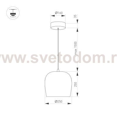 Светильник SP-PEONY-HANG-R250-15W Warm3000 (WH, 65 deg, 230V) (Arlight, IP20 Металл, 3 года) Arlight 39548
