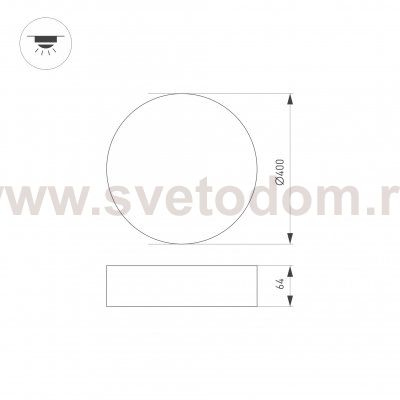 Светильник IM-RONDO-EMERGENCY-3H-R400-40W Warm3000 (BK, 120 deg, 230V) (Arlight, IP40 Металл, 2 года) Arlight 39650