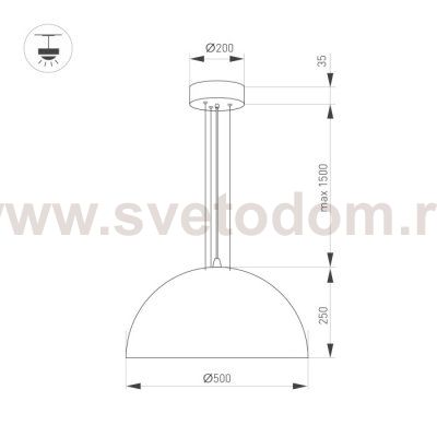 Светильник SP-RESTO-HANG-R500-30W Day4000 (BK, 100 deg, 230V) (Arlight, IP20 Металл, 3 года) Arlight 39698