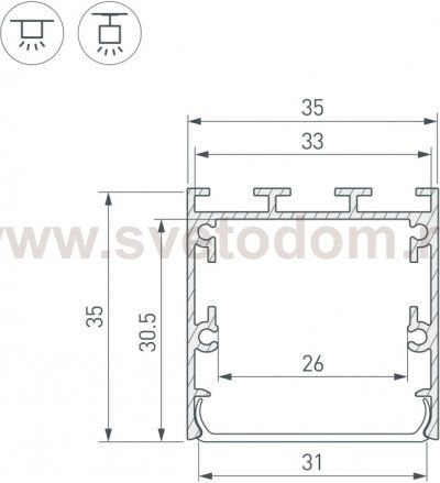 Профиль для светодиодной ленты LINE-S 041834 Arlight
