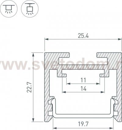 Профиль для светодиодной ленты SL-LINE 043110 Arlight
