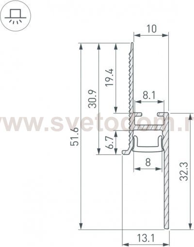 Профиль для светодиодной ленты ARH-PLINTUS 043660 Arlight