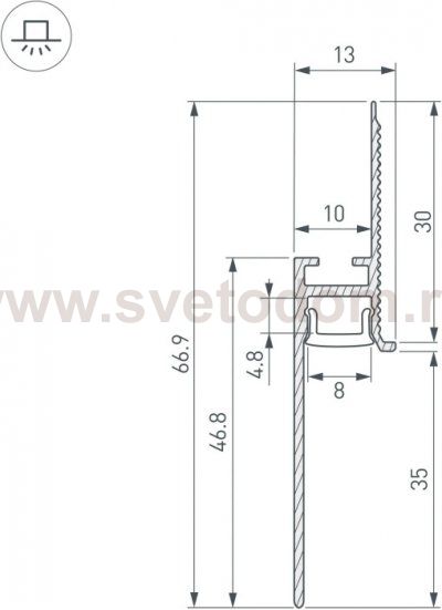 Профиль для светодиодной ленты ARH-PLINTUS 043665 Arlight