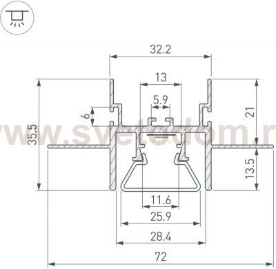 Профиль для светодиодной ленты STRETCH 044273 Arlight