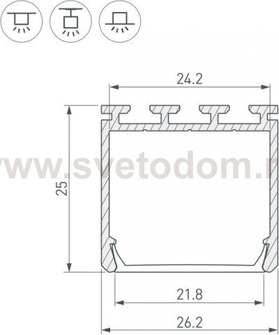 Профиль для светодиодной ленты PLS-LOCK 044846 Arlight