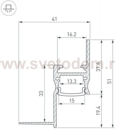 Профиль для светодиодной ленты SHADOW 045554 Arlight