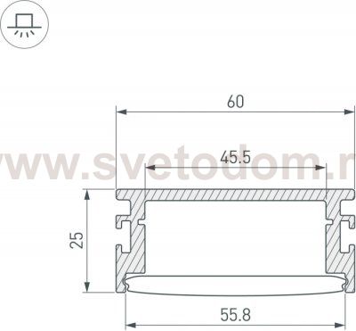 Профиль для светодиодной ленты FLOOR 046413 Arlight