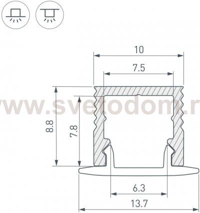 Профиль для светодиодной ленты SL-MINI 049017 Arlight