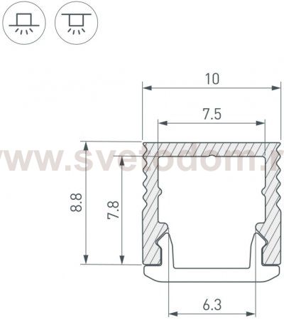 Профиль для светодиодной ленты SL-MINI 049017 Arlight