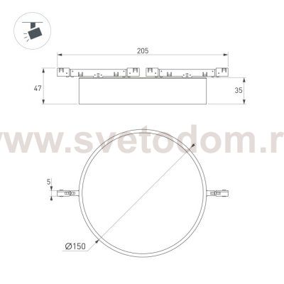 Трековый светильник MICROCOSM RONDO 051754