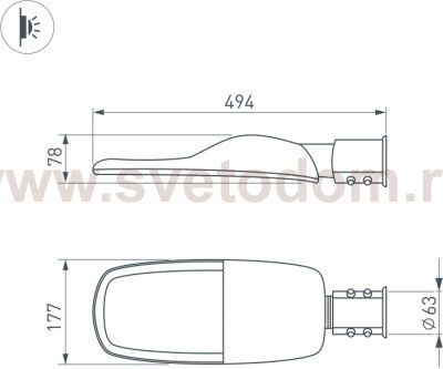 Уличный консольный светильник TURI 053863 Arlight