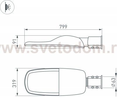 Уличный консольный светильник TURI 053877 Arlight