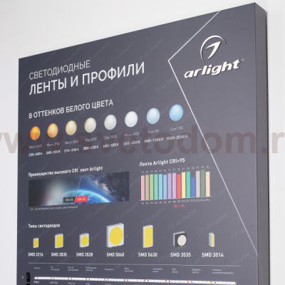 Стенд Ленты и Профиль RT-LUX-S1-1760x600mm (DB 3мм, пленка, подсветка) Arlight 890