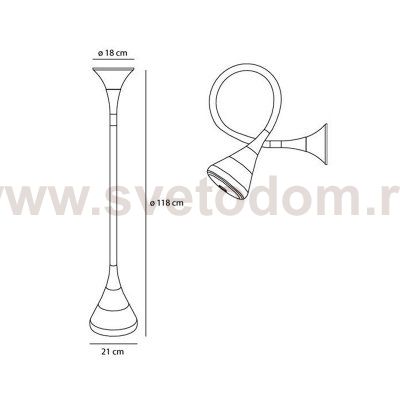 Светильник настенный бра Artemide 0674010A Pipe