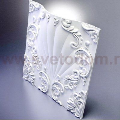 3D Дизайнерская панель из гипса Artpole VALENCIA LED WHITE 3 модуля, 600x600 мм, 0,36 м2 (арт.М-0039-1WH)