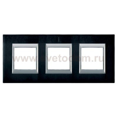 Legrand Bticino Axolute HA4802/3XS Антрацит Рамка 2+2+2 мод прямоугольная (надпись вертикально)