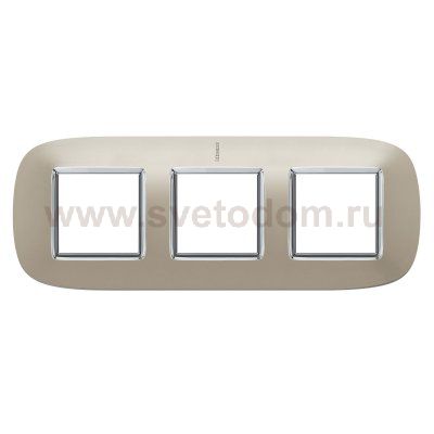 Legrand Bticino Axolute HB4802/3TC Светлый титан Рамка 2+2+2 мод эллипс