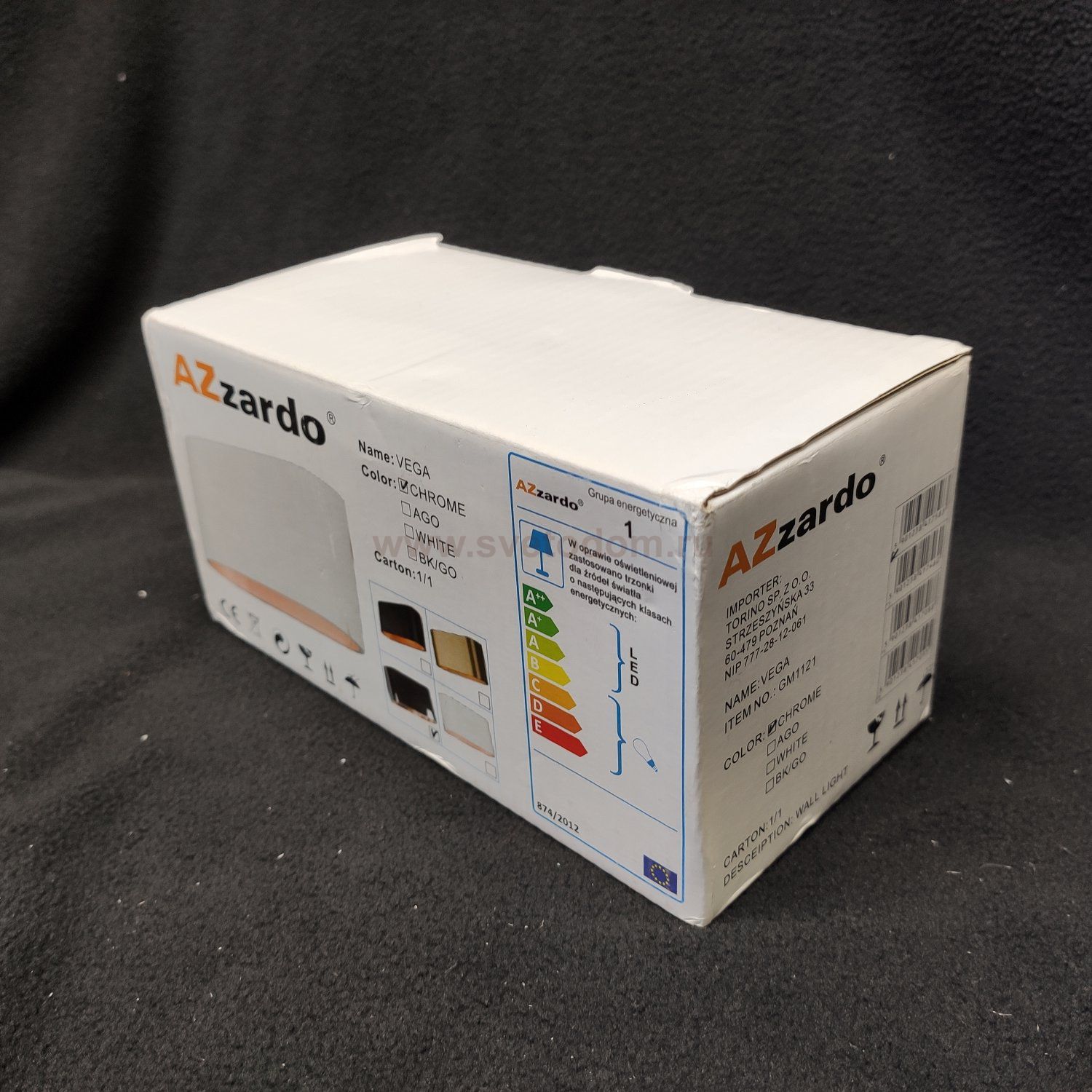 Настенный светильник бра Azzardo Vega AZ1758 хром 1*G9