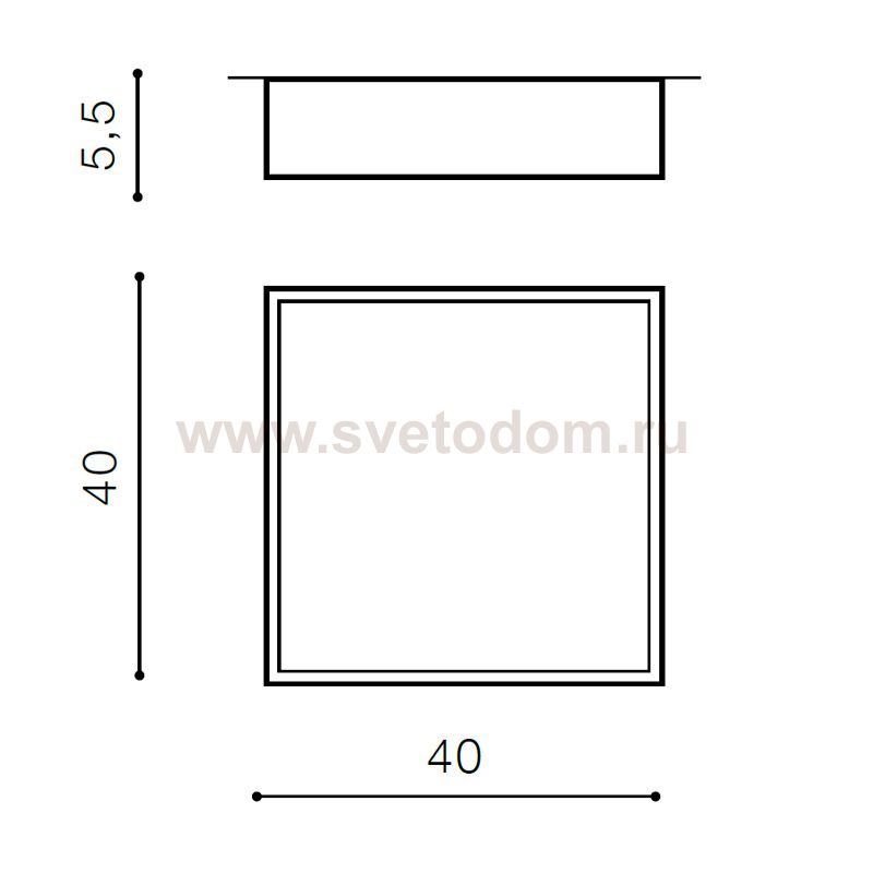 Накладной светильник  Azzardo Monza Square 40 AZ2274