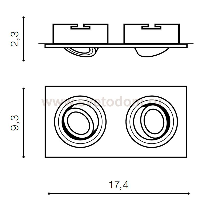 Встраиваемый светильник Azzardo Caro 2 Square AZ2437