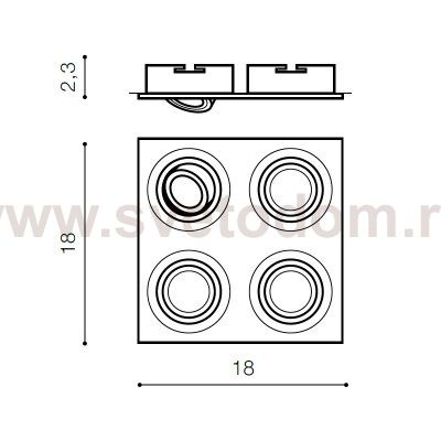 Встраиваемый светильник Azzardo Caro 4 Square AZ2442