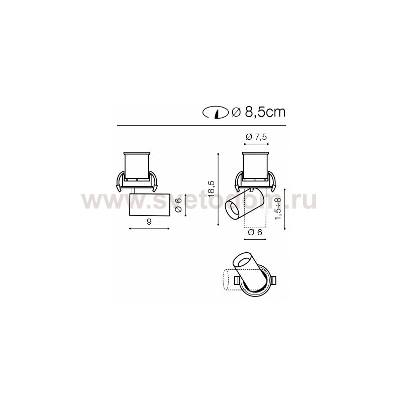 Встраиваемый светильник Azzardo Luna 15W Dim AZ2828