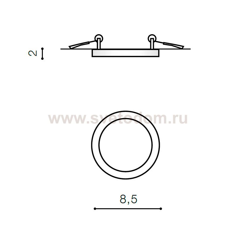 Встраиваемый светильник Azzardo Slim 9 Round AZ2835