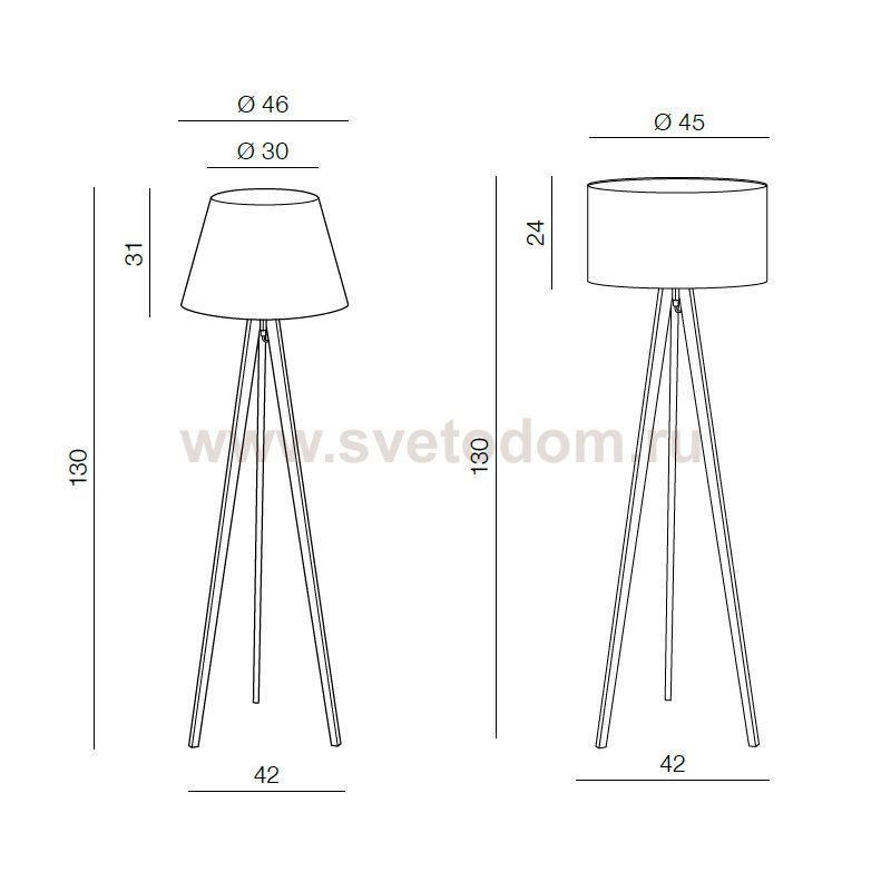 Торшер Azzardo Tripod Wood AZ3013