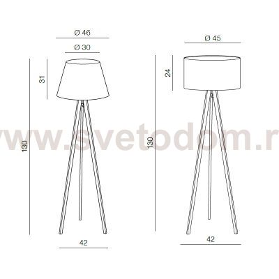 Торшер Azzardo Tripod Wood AZ3013