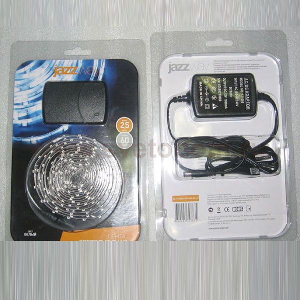 Светодиодная лента с блоком в сборе Smd 3528, 4.8W/м, свет белый (2,0м) влагозащищенная