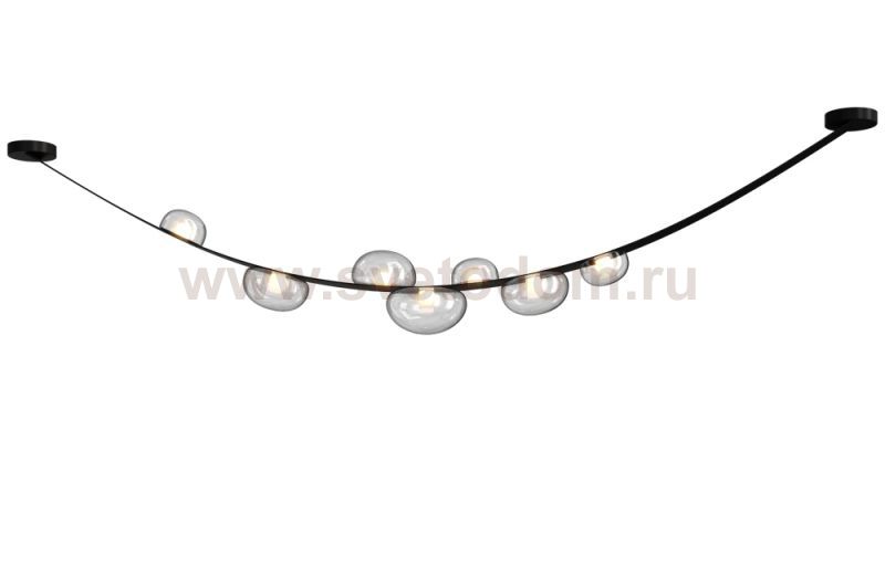 Светильник подвесной Crystal Lux BOSQUE SP7 L3000 BLACK/TRANSPARENT (0270/207)