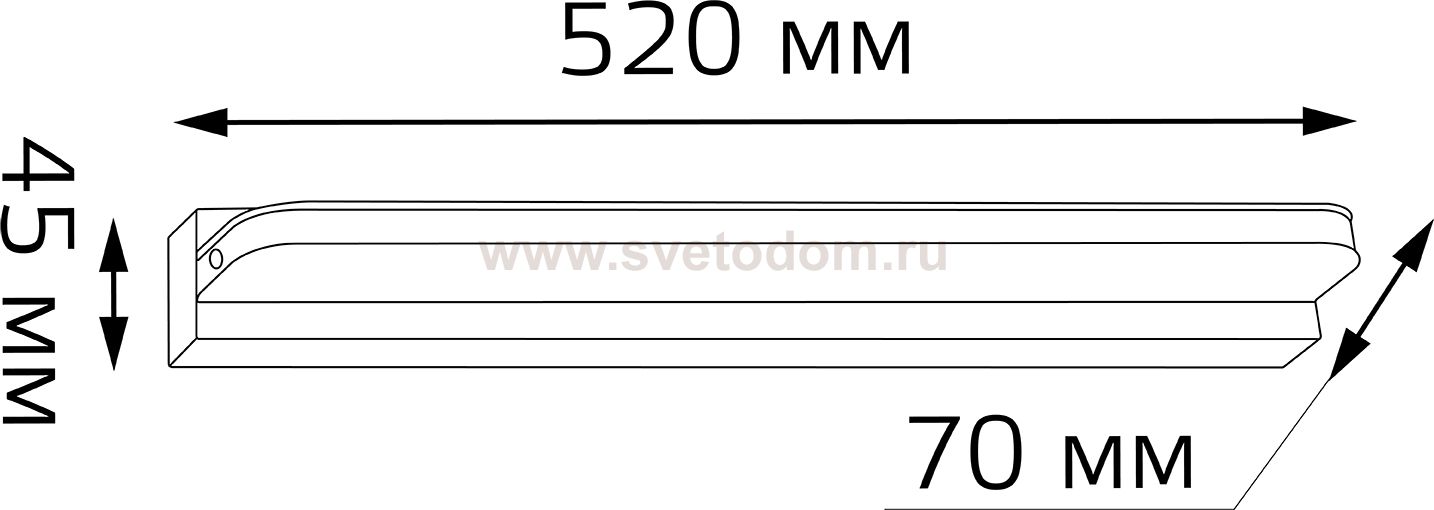Настенный светодиодный светильник Gauss Venera BR004 12W 860lm 200-240V 520mm LED
