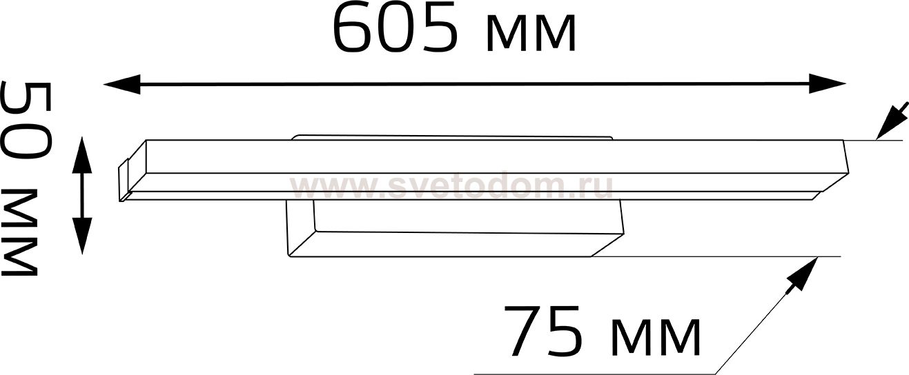 Настенный светодиодный светильник Gauss Melissa BR012 14W 1000lm 200-240V 605mm LED