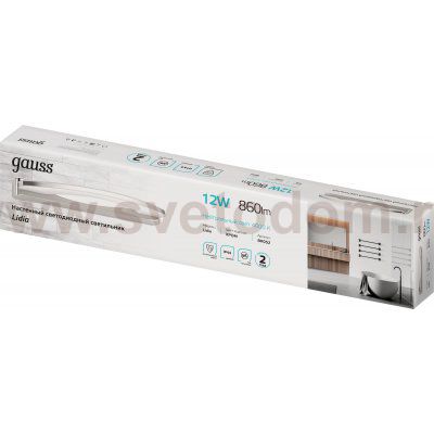 Настенный светодиодный светильник Gauss Lidia BR052 12W 860lm 200-240V 540mm LED