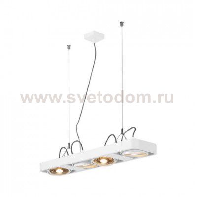 SLV 159221 AIXLIGHT R2 LONG LED, Pendel- leuchte, ES111, max. 4x50W, 4xG53, halbrund, weiss