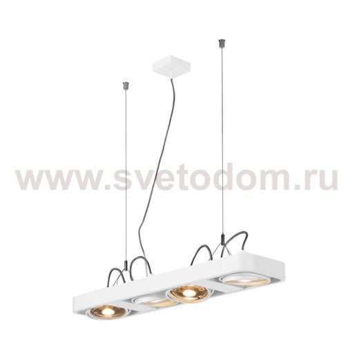 SLV 159221 AIXLIGHT R2 LONG LED, Pendel- leuchte, ES111, max. 4x50W, 4xG53, halbrund, weiss