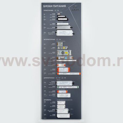 Стенд Блоки Питания ARP-E14-1760x600mm (DB 3мм, пленка) Arlight 28790
