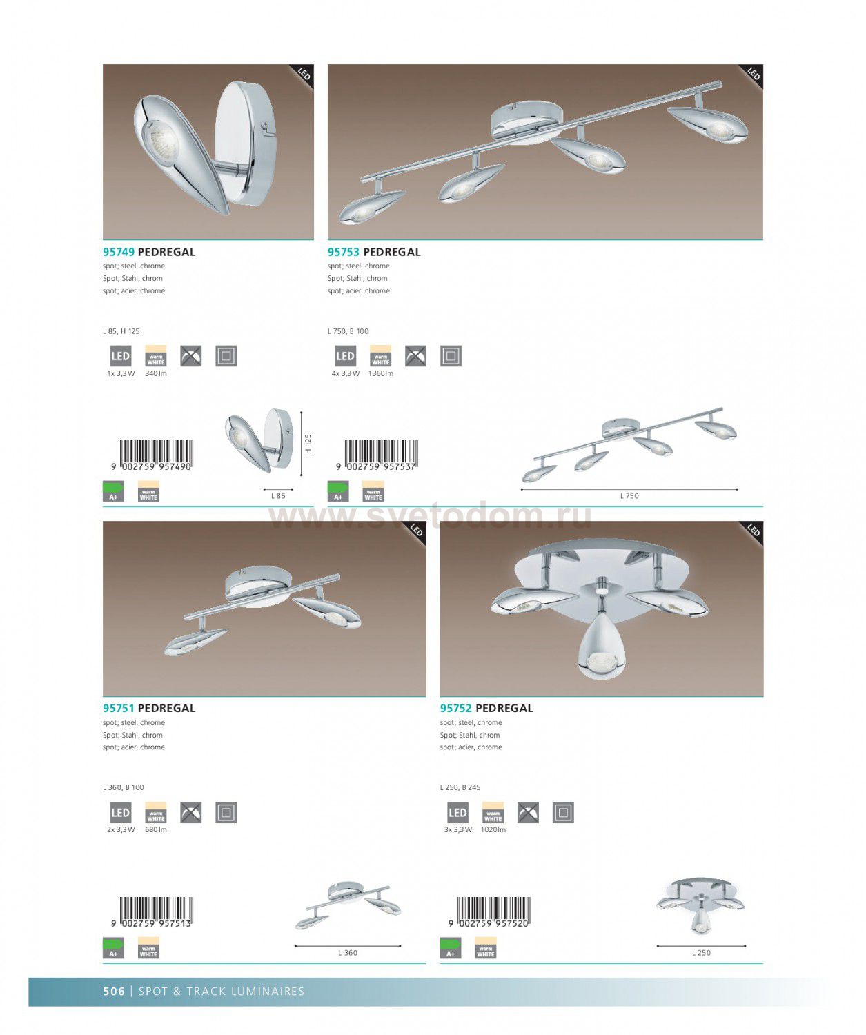 Светодиодный спот Eglo 95749 PEDREGAL