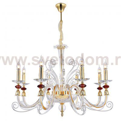 Люстра Crystallux CATARINA SP8 V2 GOLD/TRANSPARENT-COGNAC CATARINA